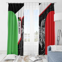 Personalised PNG Southern Highlands Province Window Curtain Bird of Paradise Tattoo Flag Motif - Polynesian Pride