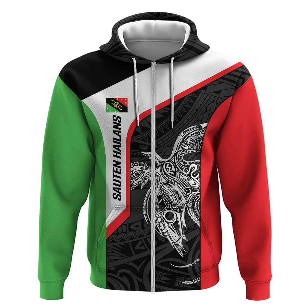 Personalised PNG Southern Highlands Province Zip Hoodie Bird of Paradise Tattoo Flag Motif LT9 Zip Hoodie Red - Polynesian Pride