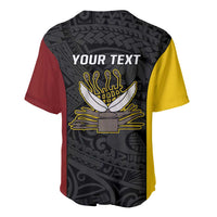 Personalised PNG Western Province Baseball Jersey Bird of Paradise Tattoo Flag Motif LT9 - Polynesian Pride