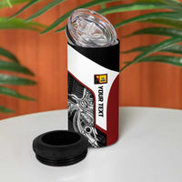 Personalised PNG Western Province 4 in 1 Can Cooler Tumbler Bird of Paradise Tattoo Flag Motif - Polynesian Pride