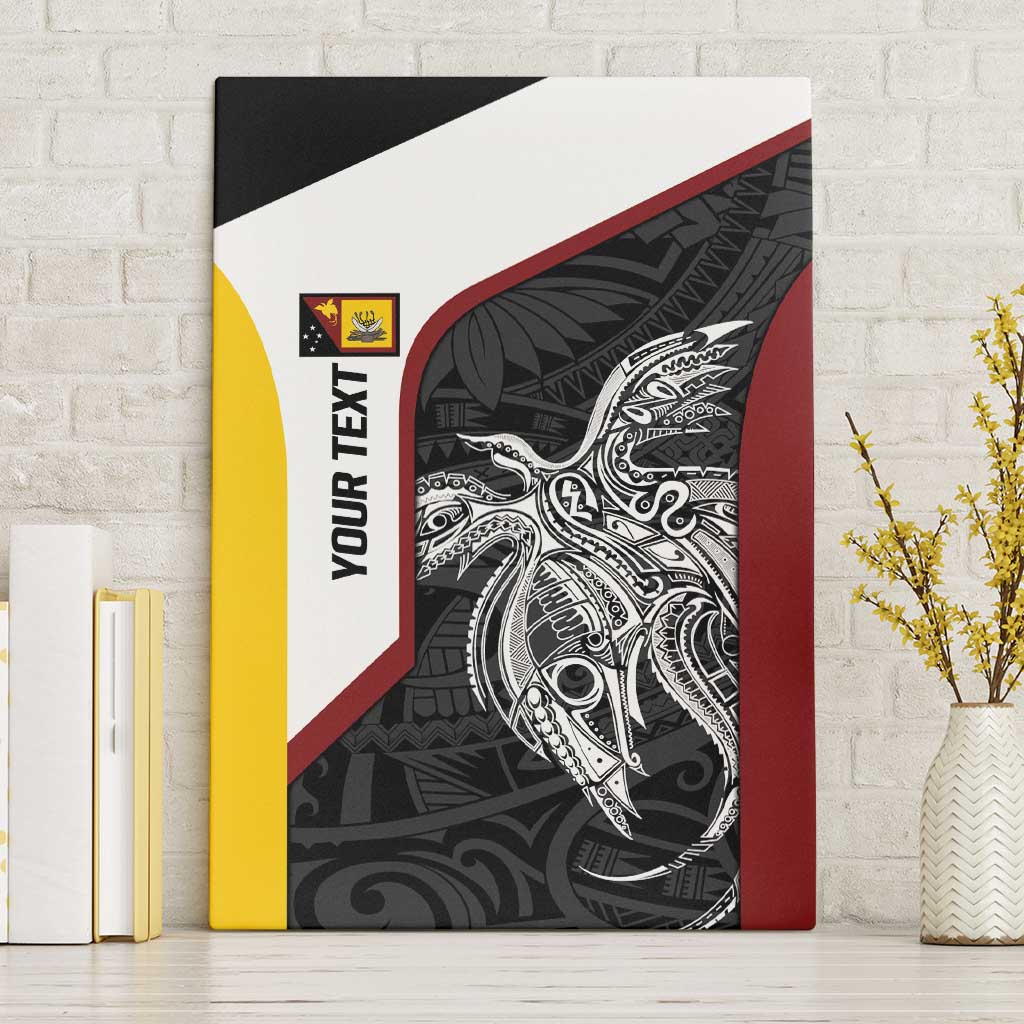 Personalised PNG Western Province Canvas Wall Art Bird of Paradise Tattoo Flag Motif LT9 Without Frame Red - Polynesian Pride