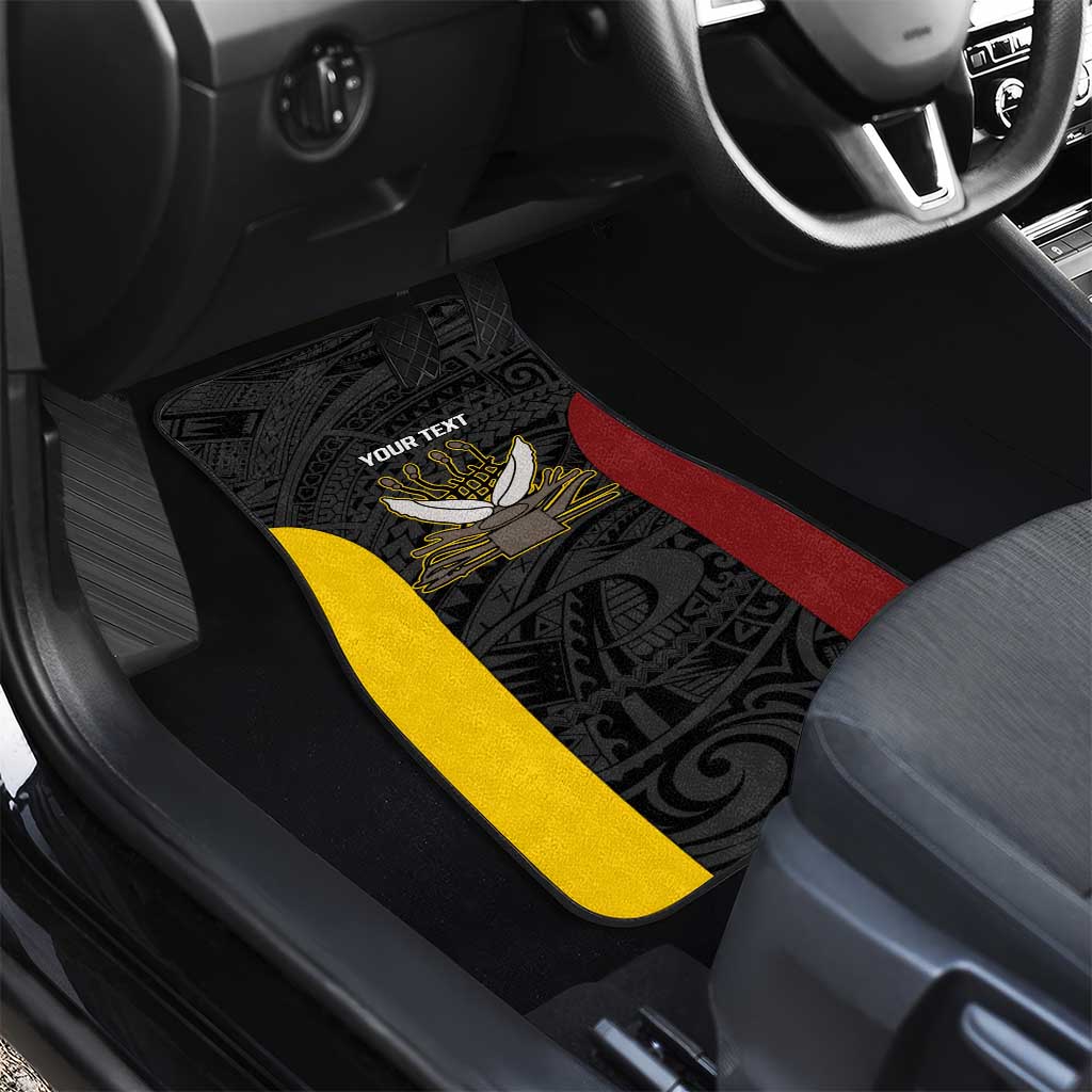 Personalised PNG Western Province Car Mats Bird of Paradise Tattoo Flag Motif - Polynesian Pride