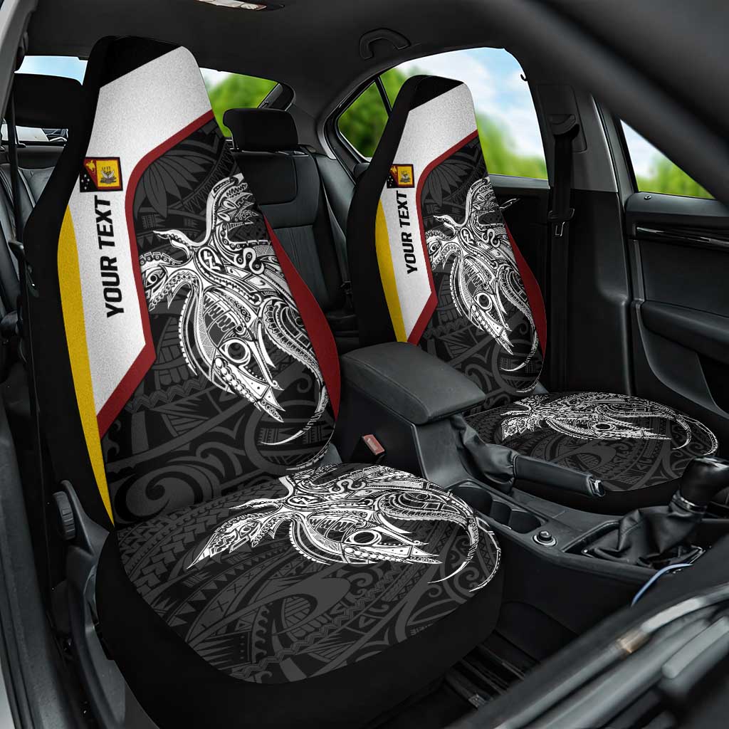 Personalised PNG Western Province Car Seat Cover Bird of Paradise Tattoo Flag Motif LT9 One Size Red - Polynesian Pride