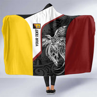 Personalised PNG Western Province Hooded Blanket Bird of Paradise Tattoo Flag Motif - Polynesian Pride