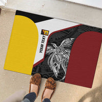 Personalised PNG Western Province Rubber Doormat Bird of Paradise Tattoo Flag Motif - Polynesian Pride