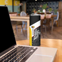 Personalised PNG Western Province Skinny Tumbler Bird of Paradise Tattoo Flag Motif - Polynesian Pride