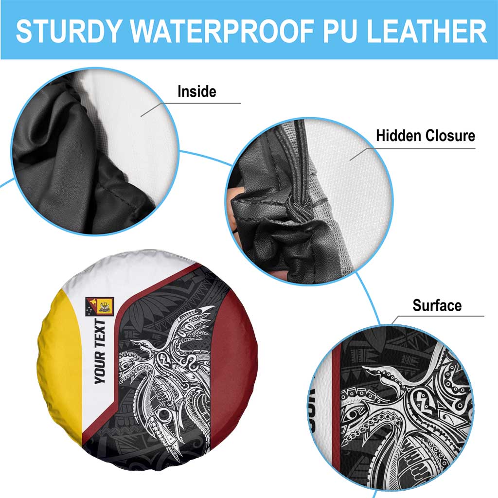 Personalised PNG Western Province Spare Tire Cover Bird of Paradise Tattoo Flag Motif - Polynesian Pride