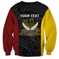 Personalised PNG Western Province Sweatshirt Bird of Paradise Tattoo Flag Motif - Polynesian Pride