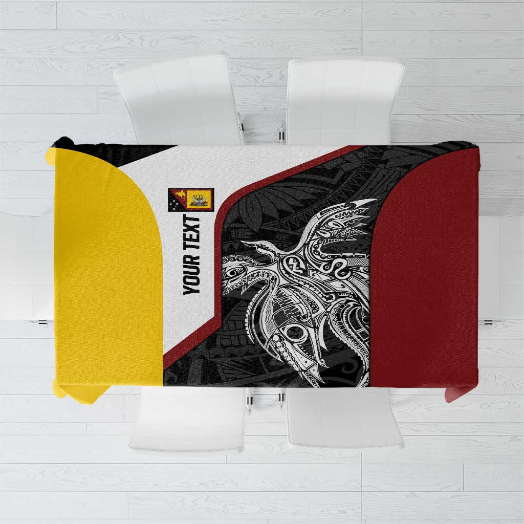Personalised PNG Western Province Tablecloth Bird of Paradise Tattoo Flag Motif - Polynesian Pride