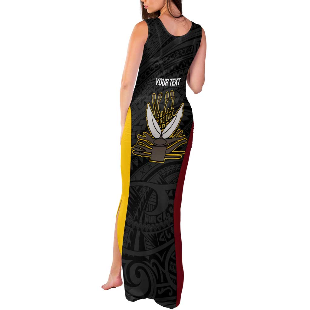 Personalised PNG Western Province Tank Maxi Dress Bird of Paradise Tattoo Flag Motif - Polynesian Pride