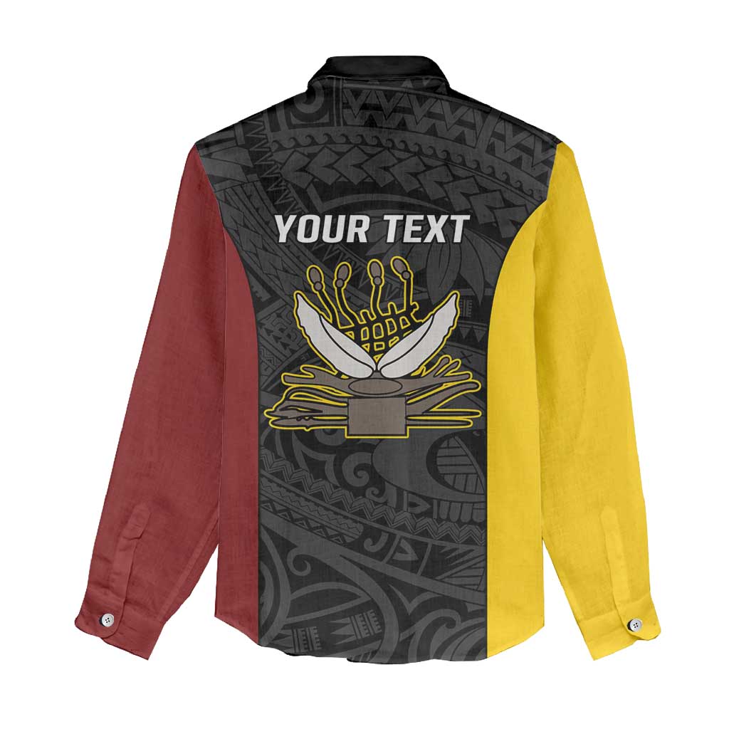 Personalised PNG Western Province Women Casual Shirt Bird of Paradise Tattoo Flag Motif LT9 - Polynesian Pride