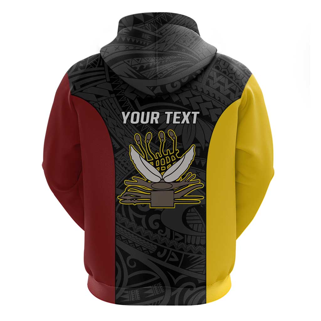 Personalised PNG Western Province Zip Hoodie Bird of Paradise Tattoo Flag Motif LT9 - Polynesian Pride