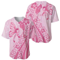 Pacific Girl and Butterfly Cancer Ribbon Personalised Baseball Jersey