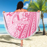 Pacific Girl and Butterfly Cancer Ribbon Personalised Beach Blanket