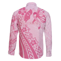 Pacific Girl and Butterfly Cancer Ribbon Personalised Family Matching Puletasi and Hawaiian Shirt LT9 - Polynesian Pride