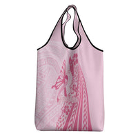 Pacific Girl and Butterfly Cancer Ribbon Personalised Grocery Bag