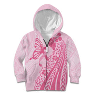 Pacific Girl and Butterfly Cancer Ribbon Personalised Kid Hoodie
