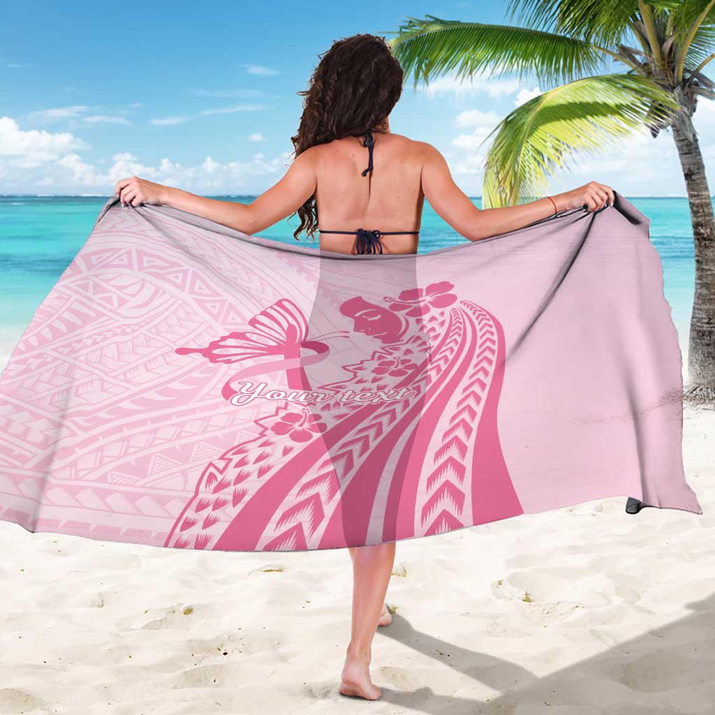 Pacific Girl and Butterfly Cancer Ribbon Personalised Sarong