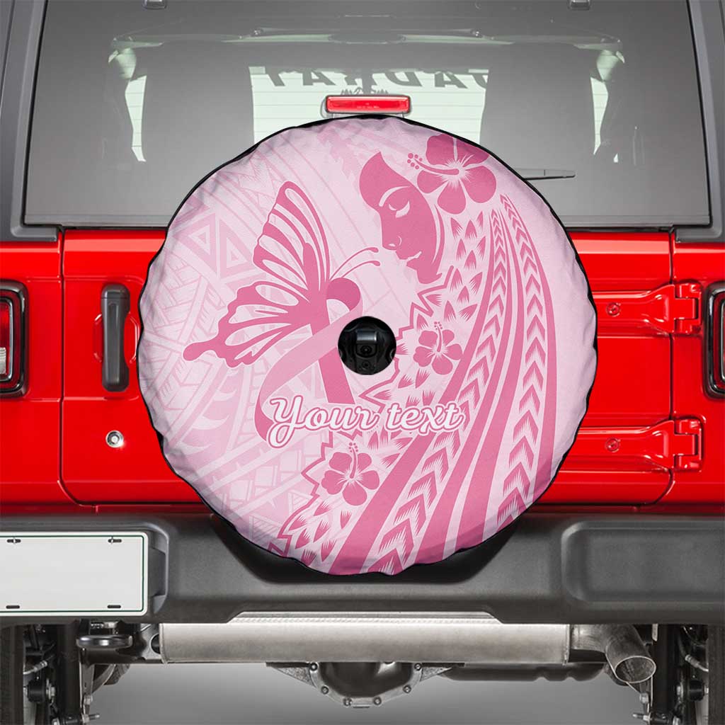Pacific Girl and Butterfly Cancer Ribbon Personalised Spare Tire Cover