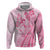 Pacific Girl and Butterfly Cancer Ribbon Personalised Zip Hoodie