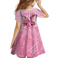 Faith Hope Love Butterfly Ribbon Personalised Family Matching Short Sleeve Bodycon Dress and Hawaiian Shirt LT9 - Polynesian Pride