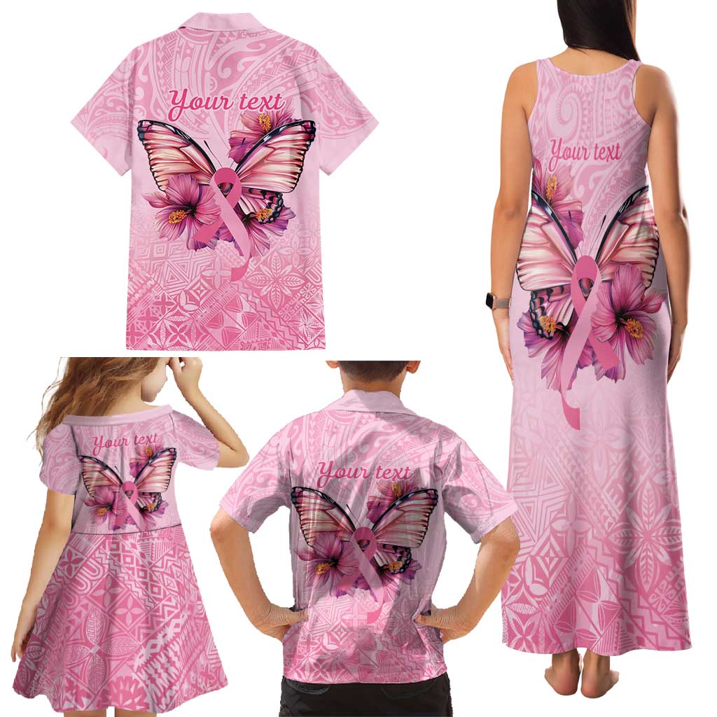 Faith Hope Love Butterfly Ribbon Personalised Family Matching Tank Maxi Dress and Hawaiian Shirt