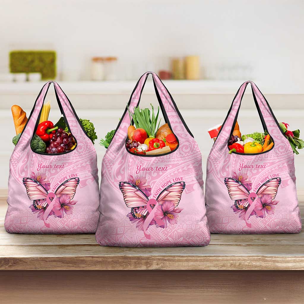 Faith Hope Love Butterfly Ribbon Personalised Grocery Bag