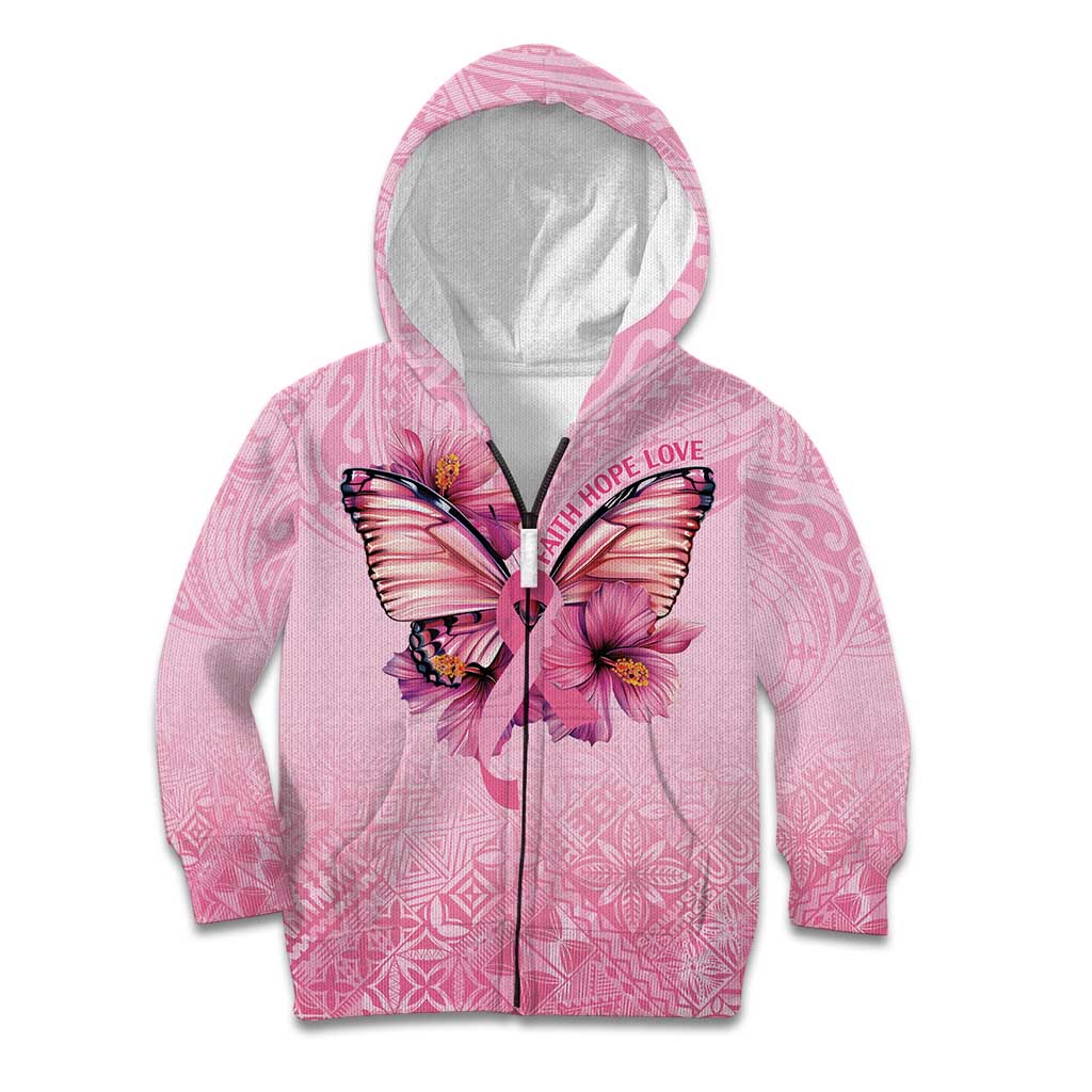 Faith Hope Love Butterfly Ribbon Personalised Kid Hoodie
