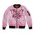 Faith Hope Love Butterfly Ribbon Personalised Sleeve Zip Bomber Jacket