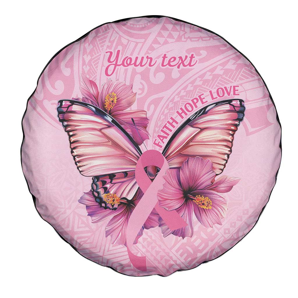 Faith Hope Love Butterfly Ribbon Personalised Spare Tire Cover