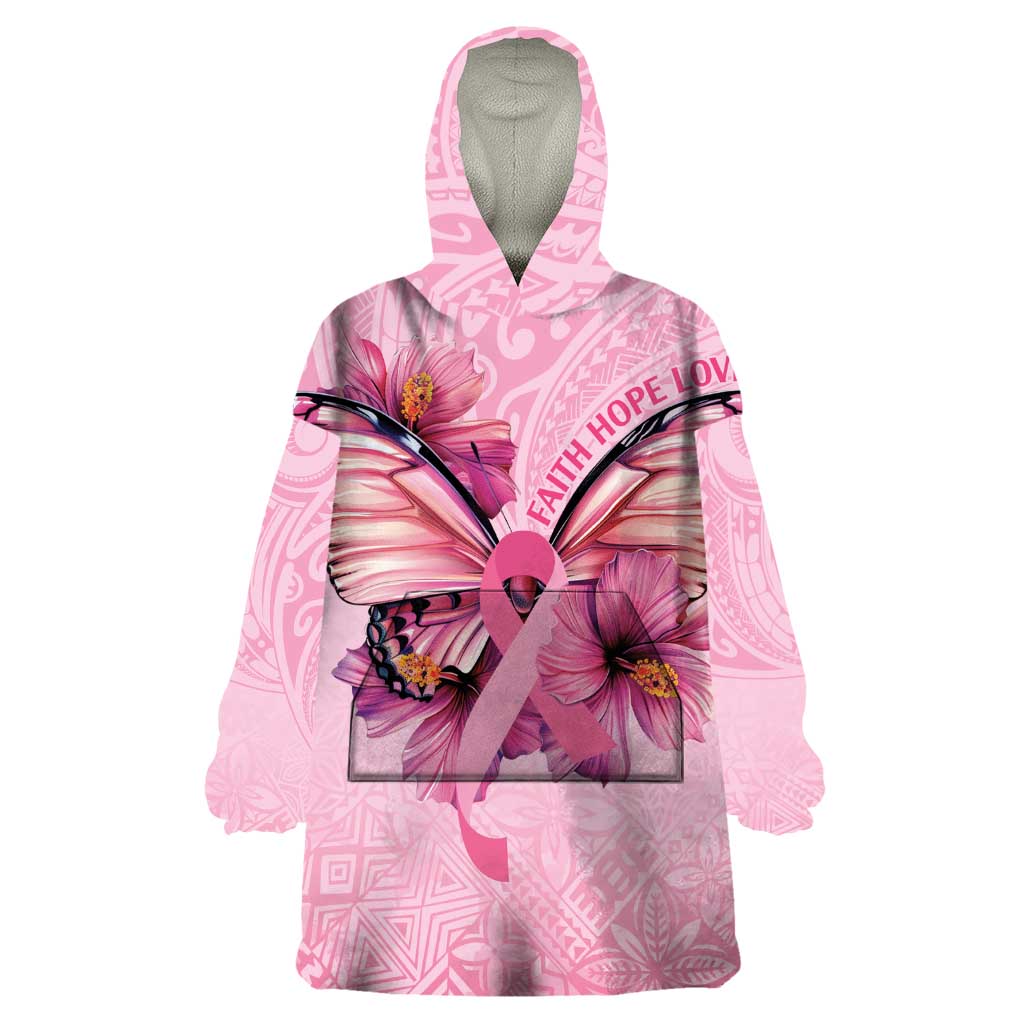 Faith Hope Love Butterfly Ribbon Personalised Wearable Blanket Hoodie