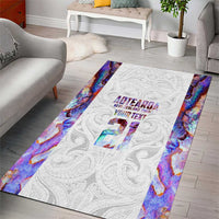 Custom New Zealand Aotearoa Area Rug Pink Maori Paua Shell Indigenous - Polynesian Pride
