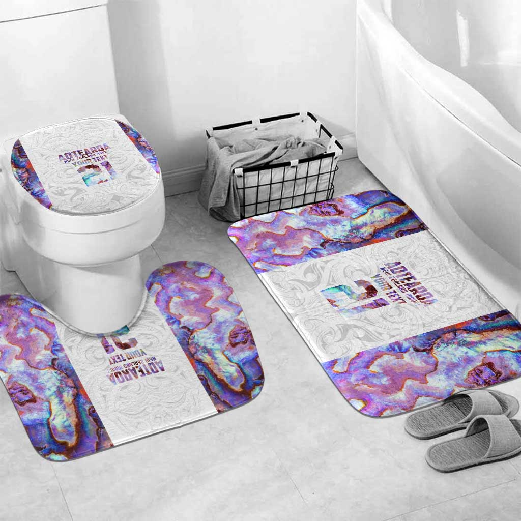 Custom New Zealand Aotearoa Bathroom Set Pink Maori Paua Shell Indigenous - Polynesian Pride