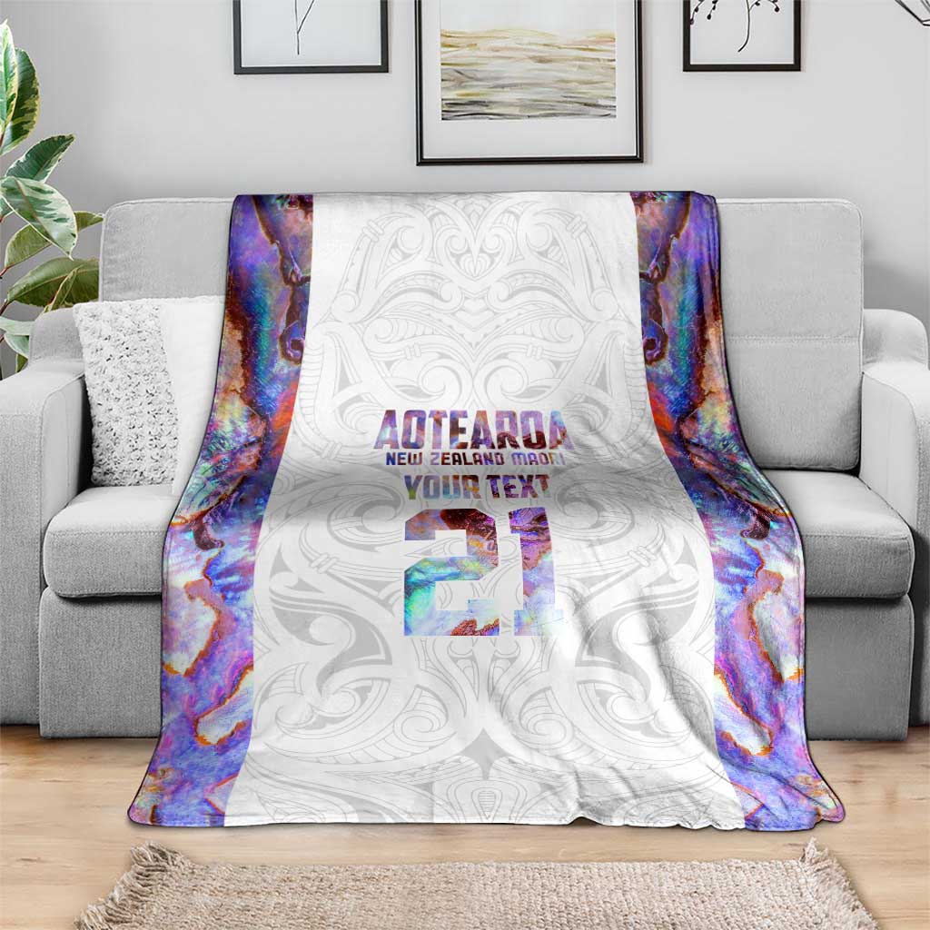 Custom New Zealand Aotearoa Blanket Pink Maori Paua Shell Indigenous - Polynesian Pride