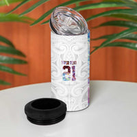Custom New Zealand Aotearoa 4 in 1 Can Cooler Tumbler Pink Maori Paua Shell Indigenous - Polynesian Pride