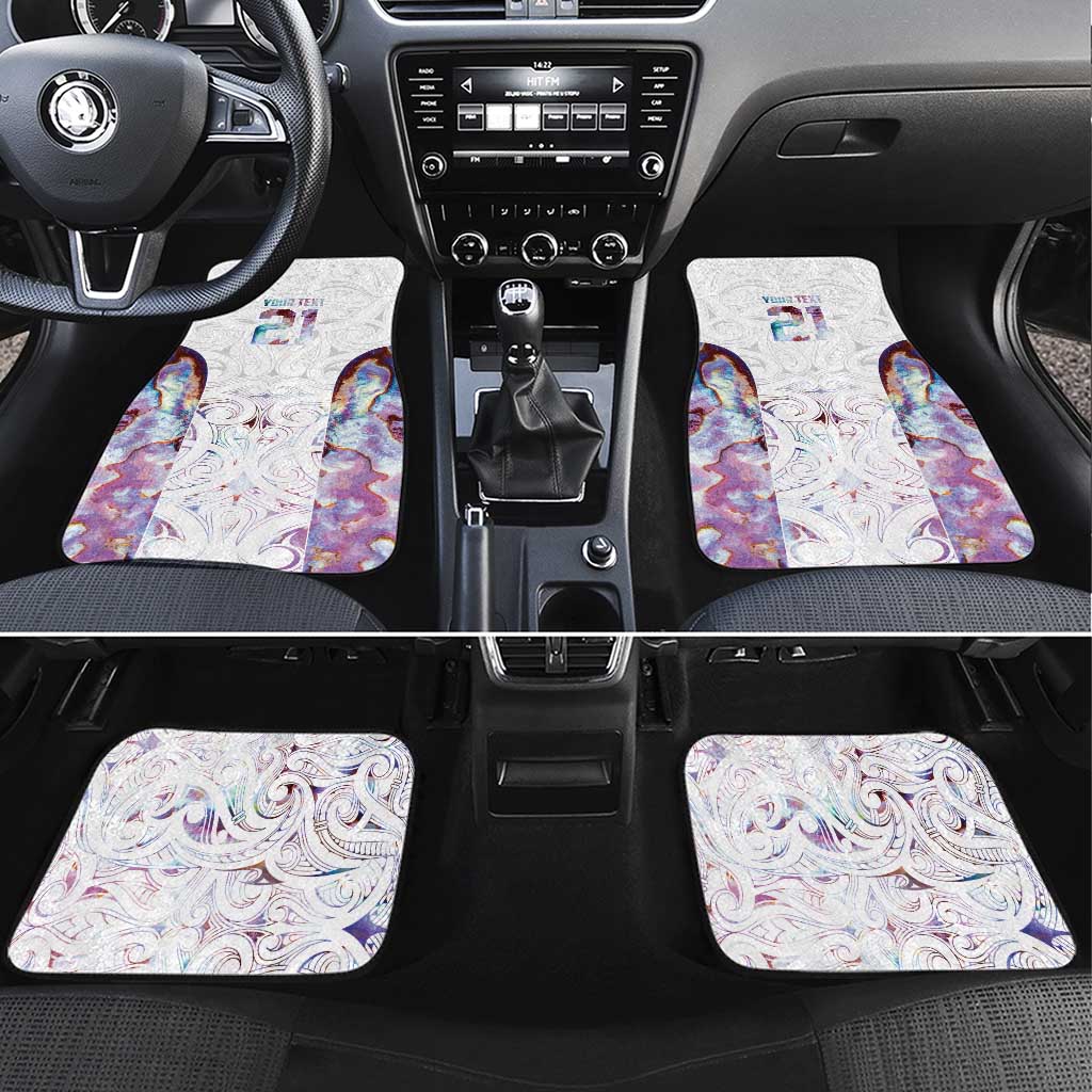 Custom New Zealand Aotearoa Car Mats Pink Maori Paua Shell Indigenous - Polynesian Pride