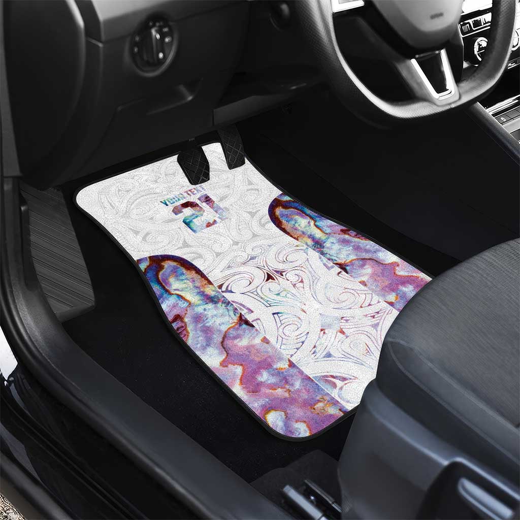 Custom New Zealand Aotearoa Car Mats Pink Maori Paua Shell Indigenous - Polynesian Pride