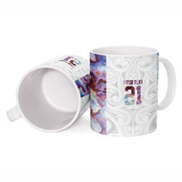 Custom New Zealand Aotearoa Ceramic Mug Pink Maori Paua Shell Indigenous - Polynesian Pride