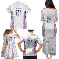 Custom New Zealand Aotearoa Family Matching Puletasi and Hawaiian Shirt Pink Maori Paua Shell Indigenous - Polynesian Pride