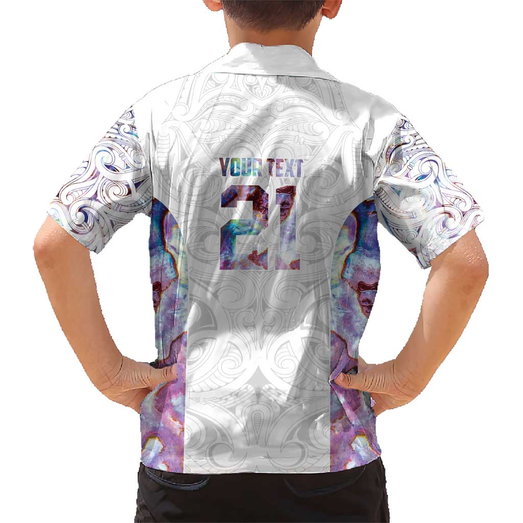 Custom New Zealand Aotearoa Family Matching Short Sleeve Bodycon Dress and Hawaiian Shirt Pink Maori Paua Shell Indigenous LT9 - Polynesian Pride