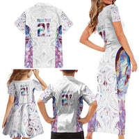 Custom New Zealand Aotearoa Family Matching Short Sleeve Bodycon Dress and Hawaiian Shirt Pink Maori Paua Shell Indigenous LT9 - Polynesian Pride