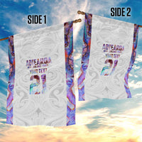 Custom New Zealand Aotearoa Garden Flag Pink Maori Paua Shell Indigenous - Polynesian Pride