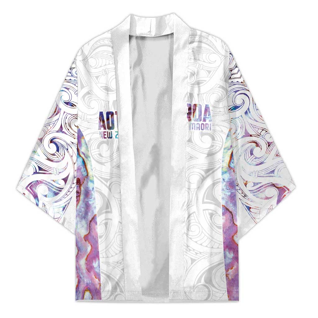 Custom New Zealand Aotearoa Kimono Pink Maori Paua Shell Indigenous - Polynesian Pride