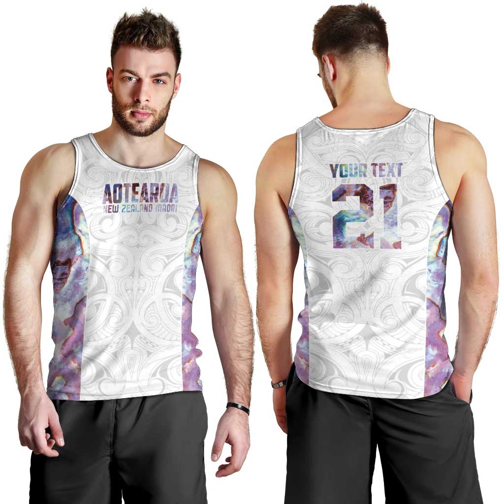 Custom New Zealand Aotearoa Men Tank Top Pink Maori Paua Shell Indigenous - Polynesian Pride