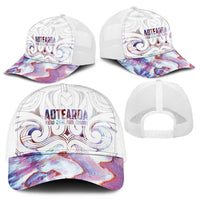 New Zealand Aotearoa Mesh Trucker Cap Pink Maori Papua Shell Indigenous - Polynesian Pride