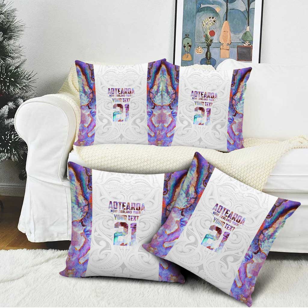 Custom New Zealand Aotearoa Pillow Cover Pink Maori Paua Shell Indigenous - Polynesian Pride