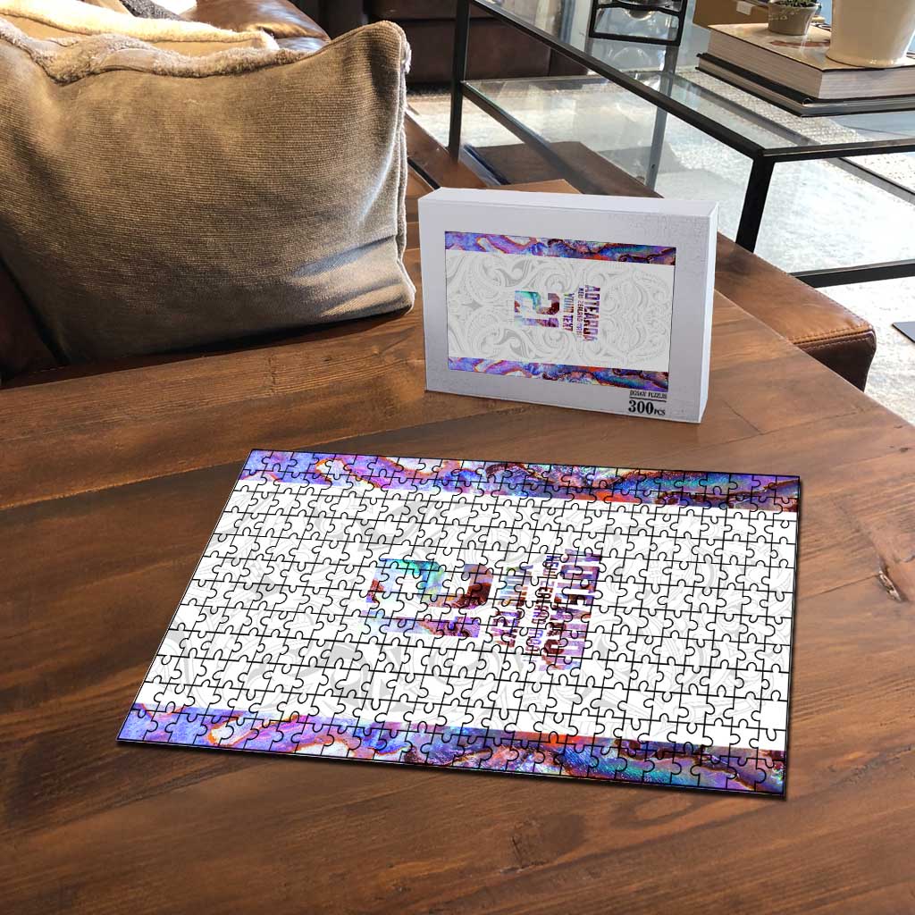 Custom New Zealand Aotearoa Puzzle Pink Maori Paua Shell Indigenous - Polynesian Pride