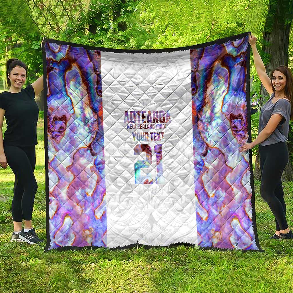 Custom New Zealand Aotearoa Quilt Pink Maori Paua Shell Indigenous - Polynesian Pride