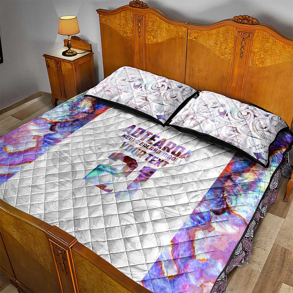 Custom New Zealand Aotearoa Quilt Bed Set Pink Maori Paua Shell Indigenous - Polynesian Pride