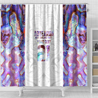 Custom New Zealand Aotearoa Shower Curtain Pink Maori Paua Shell Indigenous - Polynesian Pride